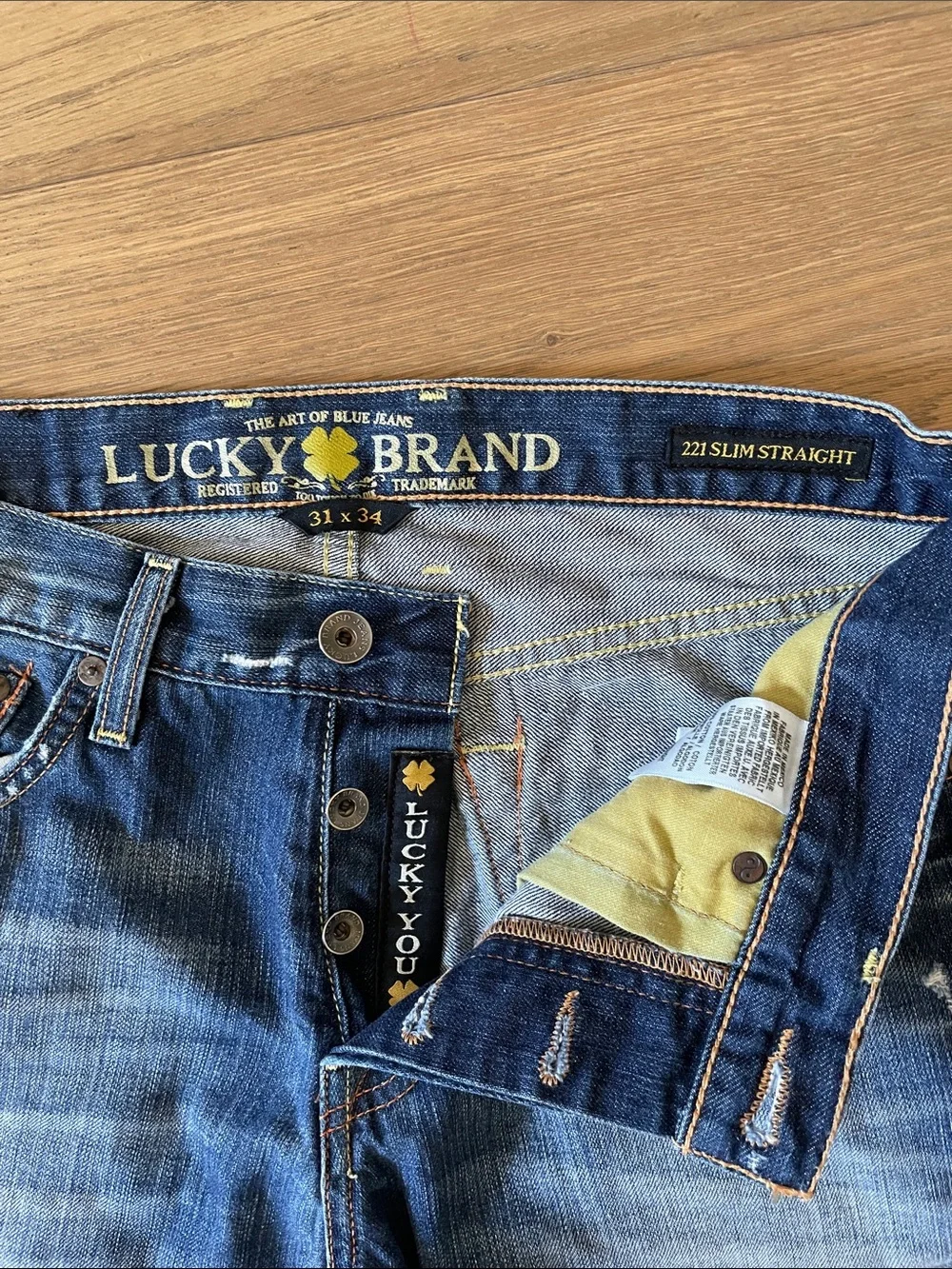 Lucky Brand Men’s Selvedge Jeans 221 Slim Straight Size 31X34